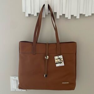 NEW Stella & Max Leather Tote Bag Purse Zip Top